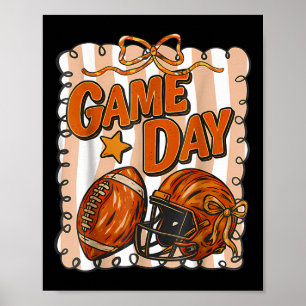 Fall Autumn Football Bow Game Day Touchdown Season Poster