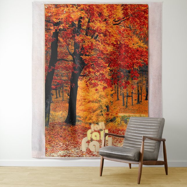 Fall Autumn Forest View Tapestry (In Situ)