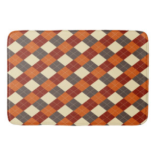 Fall/Autumn Gingham pattern Bath Mat