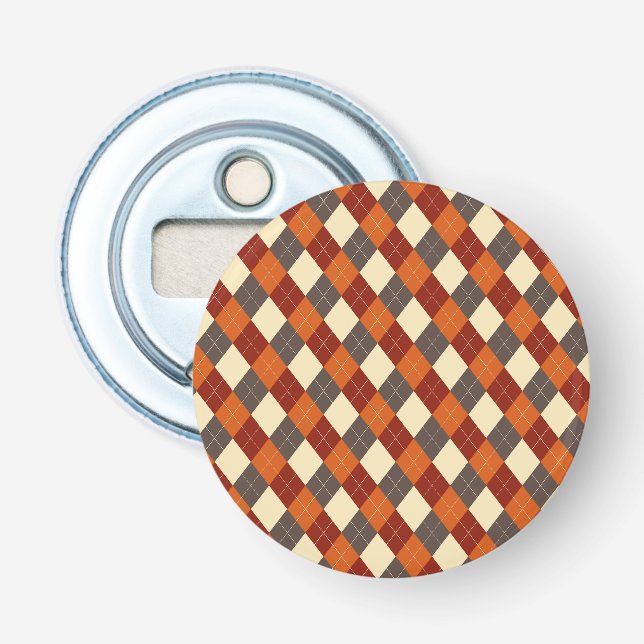 Fall/Autumn Gingham pattern  Bottle Opener (Front)