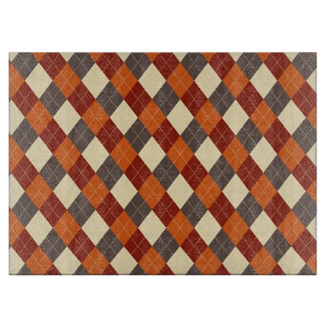 Fall/Autumn Gingham pattern  Cutting Board (Front)