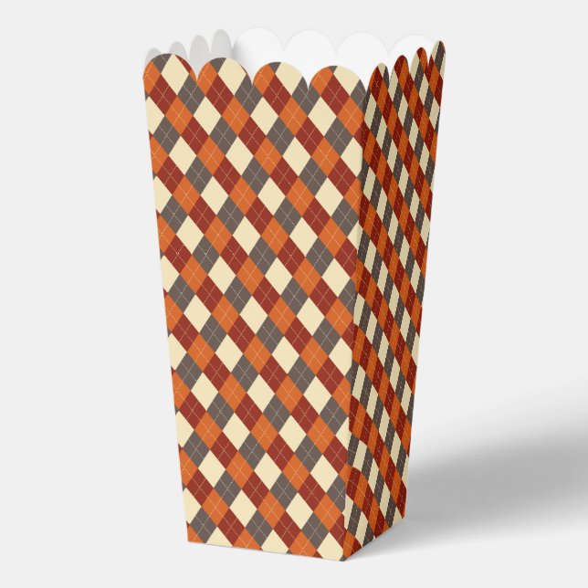 Fall/Autumn Gingham pattern  Favour Box (Front)
