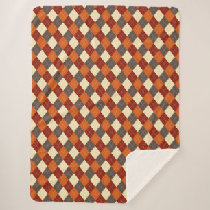 Fall/Autumn Gingham pattern Sherpa Blanket