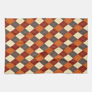 Fall/Autumn Gingham pattern Tea Towel