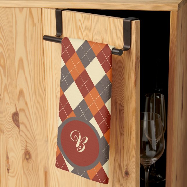 Fall/Autumn Gingham pattern  Tea Towel (Thirds Fold)