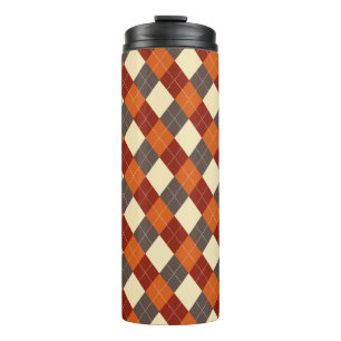 Fall/Autumn Gingham pattern Thermal Tumbler