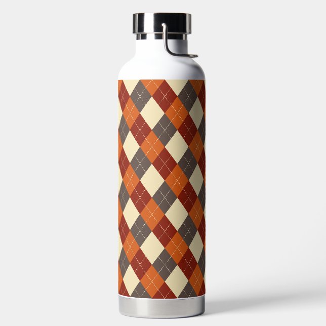 Fall/Autumn Gingham pattern  Water Bottle (Left)