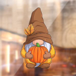 Fall Autumn Gnome Window Cling