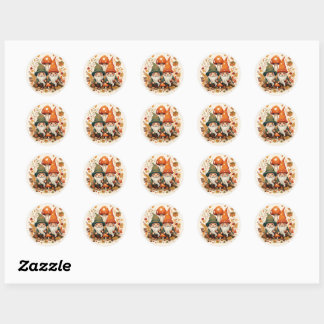 Fall Autumn Gnomes Classic Round Sticker