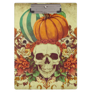 Fall/Autumn/Halloween/pumpkin/skeleton Clipboard