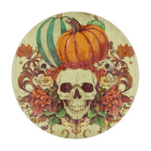 Fall/Autumn/Halloween/pumpkin/skeleton Cutting Board
