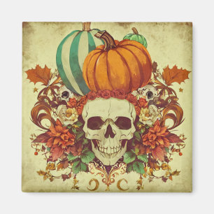 Fall/Autumn/Halloween/pumpkin/skeleton Magnet