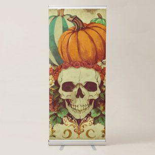 Fall/Autumn/Halloween/pumpkin/skeleton Retractable Banner