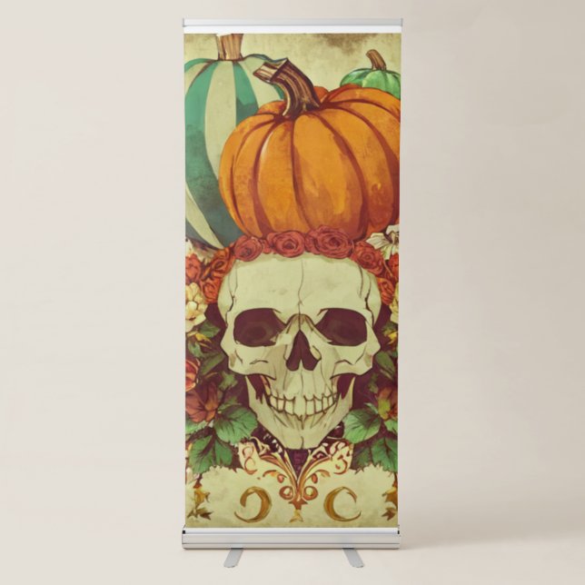 Fall/Autumn/Halloween/pumpkin/skeleton  Retractable Banner (Front)