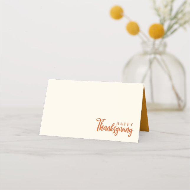 Fall Autumn Happy Thanksgiving Greeting Place Card (Front)