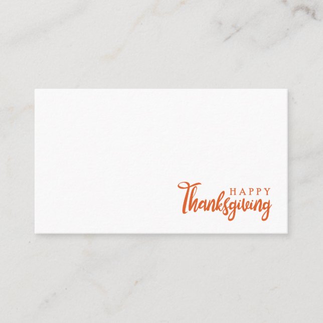 Fall Autumn Happy Thanksgiving Greeting Place Card (Front)