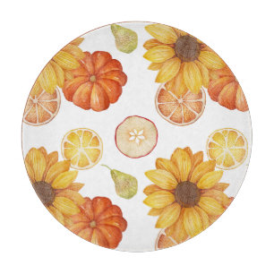 Fall Autumn Harvest Thanksgiving Pumpkin Spice Cutting Board