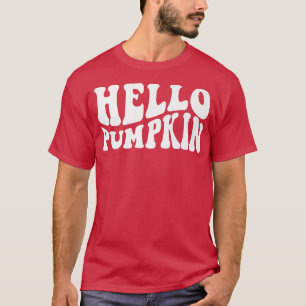 Fall Autumn Hello Pumpkin Retro WavyThanksgiving D T-Shirt