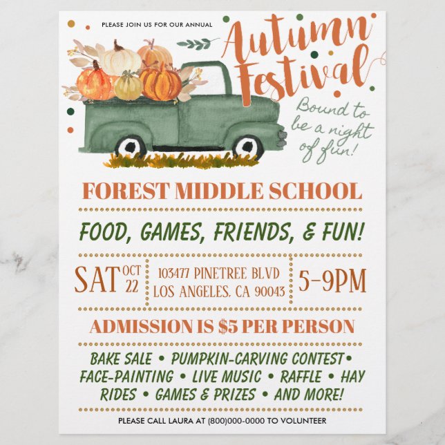 Fall Autumn Holiday Festival Boutique Flyer (Front)