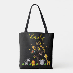 Fall Autumn Jungle Safari Nursery Animal Baby Tote Bag