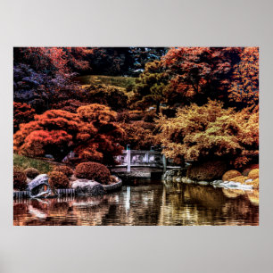 Fall Autumn Landscape Photo of Park Poster
