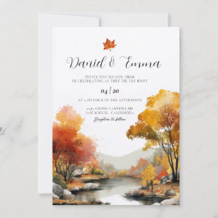 Fall Autumn Landscape Wedding Invitation