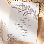 Fall autumn lavender floral watercolor wedding  invitation<br><div class="desc">A chic Classic elegant floral  lavender wedding watercolor with monogram initials featuring purple lavender botanical stems branches and flowers ,  green and brown foliage and elegant calligraphy.</div>