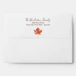 Fall Autumn Leaf Wedding Return Address Envelope