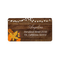 Fall Autumn leaves Address Label