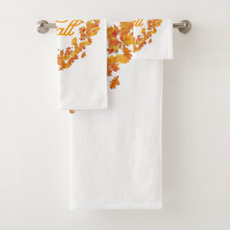 Fall Autumn Leaves Bath Towel Set