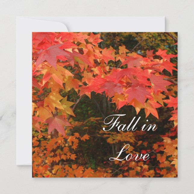Fall Autumn Leaves Bridal Shower Party Invitations (Front)