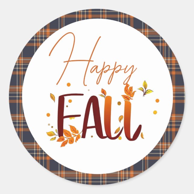 Fall/Autumn/Leaves  Classic Round Sticker (Front)