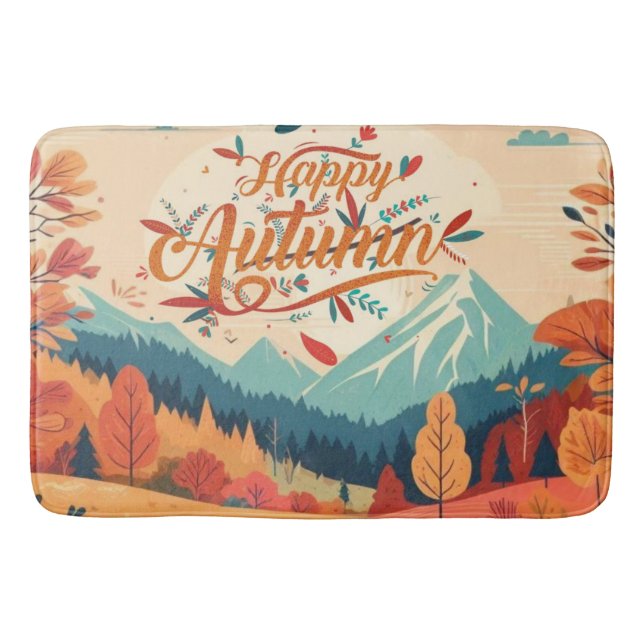 Fall/Autumn/leaves/colourful Bath Mat (Front)