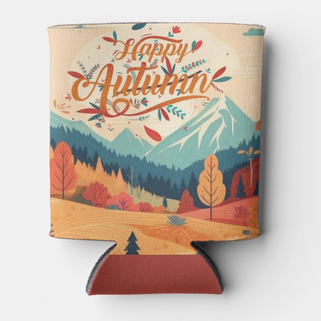Fall/Autumn/leaves/colourful Can Cooler (Front)