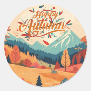 Fall/Autumn/leaves/colourful Classic Round Sticker