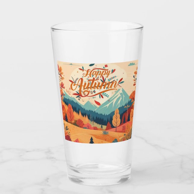 Fall/Autumn/leaves/colourful Glass (Front)