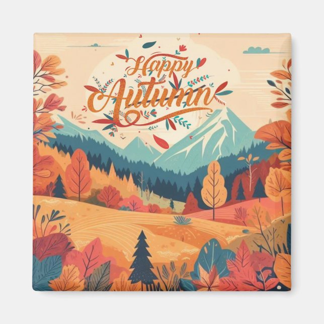 Fall/Autumn/leaves/colourful Magnet (Front)