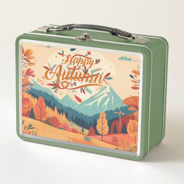 Fall/Autumn/leaves/colourful Metal Lunch Box (Front)