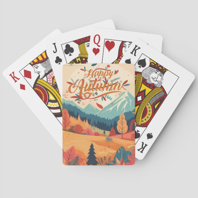 Fall/Autumn/leaves/colourful Playing Cards (Back)