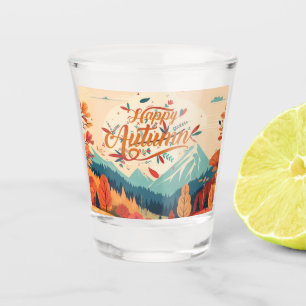Fall/Autumn/leaves/colourful Shot Glass