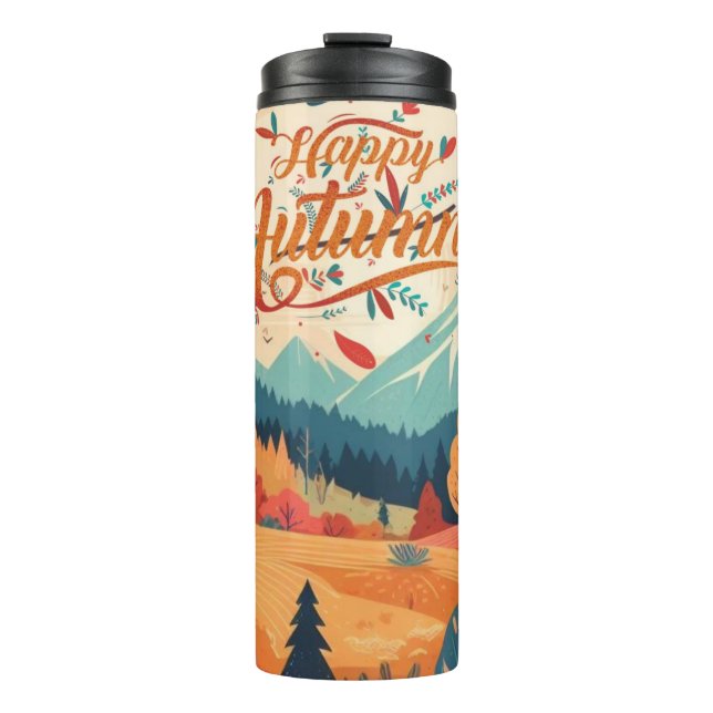 Fall/Autumn/leaves/colourful Thermal Tumbler (Front)