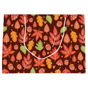 Fall Autumn Leaves  Large Gift Bag