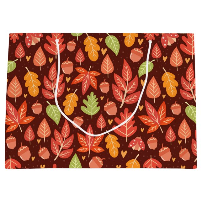 Fall Autumn Leaves  Large Gift Bag (Front)