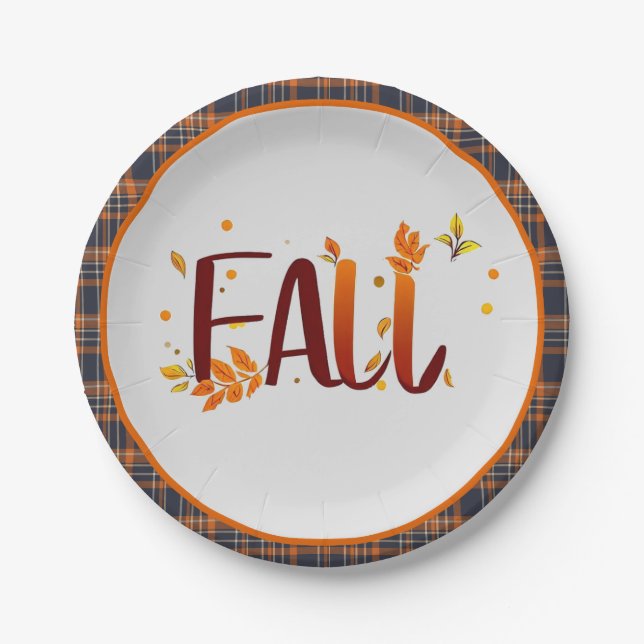 Fall/Autumn/Leaves  Paper Plate (Front)