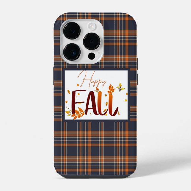 Fall/autumn/leaves/plaid iPhone Case (Back)