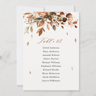 Fall Autumn Leaves Rustic Country Boho Chart card