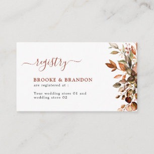 Fall Autumn Leaves Rustic Country Boho Wedding Enc Enclosure Card