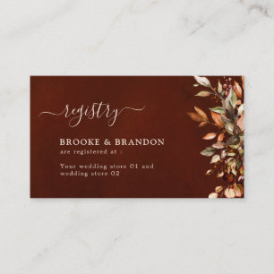 Fall Autumn Leaves Rustic Country Boho Wedding Enc Enclosure Card