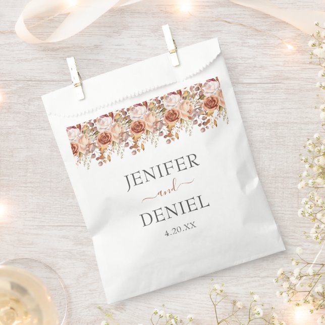 Fall Autumn Leaves Rustic Country Boho Wedding Favour Bags (Clipped)