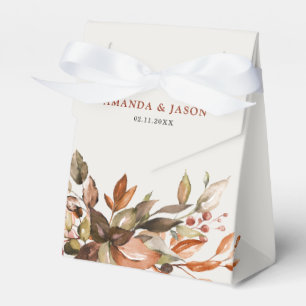Fall Autumn Leaves Rustic Country Boho Wedding Favour Box